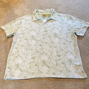 C&C California Terry Towel Fern S/S Polo Shirt Green White Size XXL